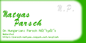 matyas parsch business card